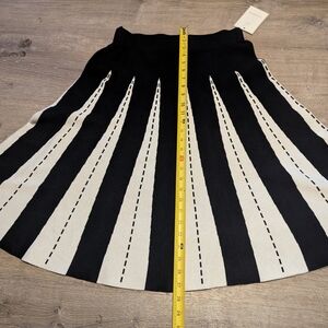 Elegant Black and White Striped Skirt